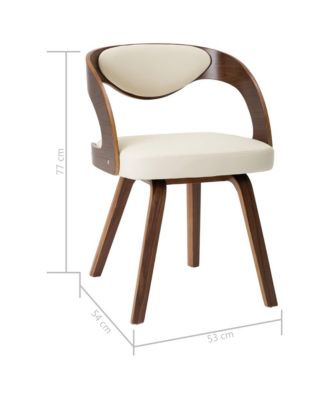 Dining Chairs 2 pcs Cream Bent Wood and Faux Leather