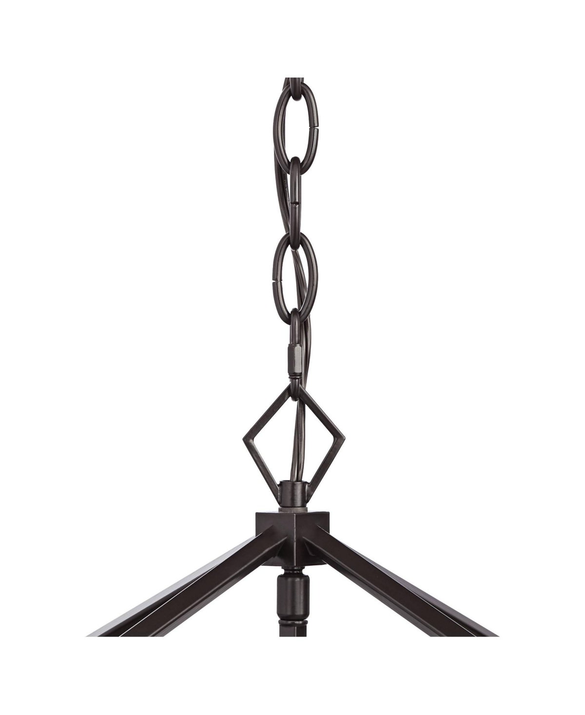 Franklin Iron Works Queluz Bronze Pendant Chandelier Lighting Wide Farmhouse Industrial Rustic Geometric Cage 4-Light Fixture for Dining Room Livi