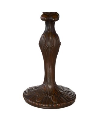 Camile Traditional Tiffany Style Accent Table Lamp 18 1/2" High Antique Bronze Brown Woven Art Glass Shade Decor for Bedroom House Bedside Home Office Entryway (Color May Vary)