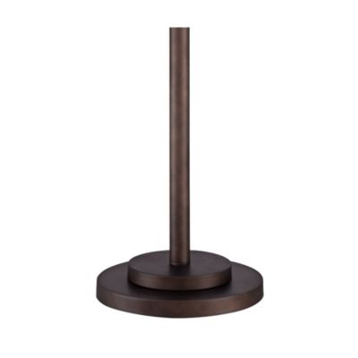 Garth Modern Floor Lamp Standing 63 1/2" Tall Oil Rubbed Bronze Burlap Fabric Drum Shade for Living Room Bedroom Office House Home