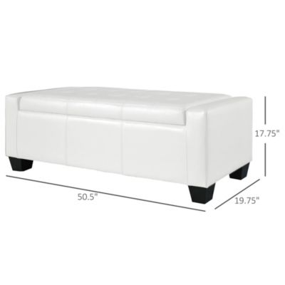 Home Modern Ottoman Storage Bench Seat Footrest Sofa Shoe Faux Leather