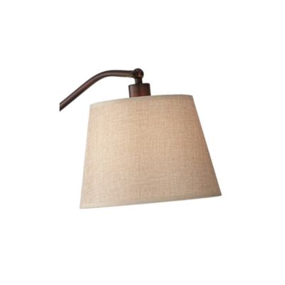 Downbridge Style Desk Table Lamp Adjustable Height 30.5" Tall Bronze Metal Tan Linen Look Shade for Living Room Bedroom Office