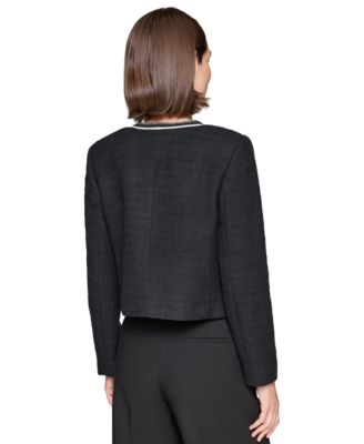 Karl Lagerfeld Women's Contrast-Trim Five-Button Jacket
