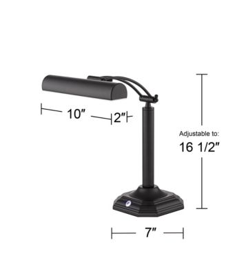 Grady Traditional Piano Banker Desk Lamp 16 1/2" High Black LED Adjustable Bronze Metal Shade for Bedroom Bedside Nightstand Kids Desk