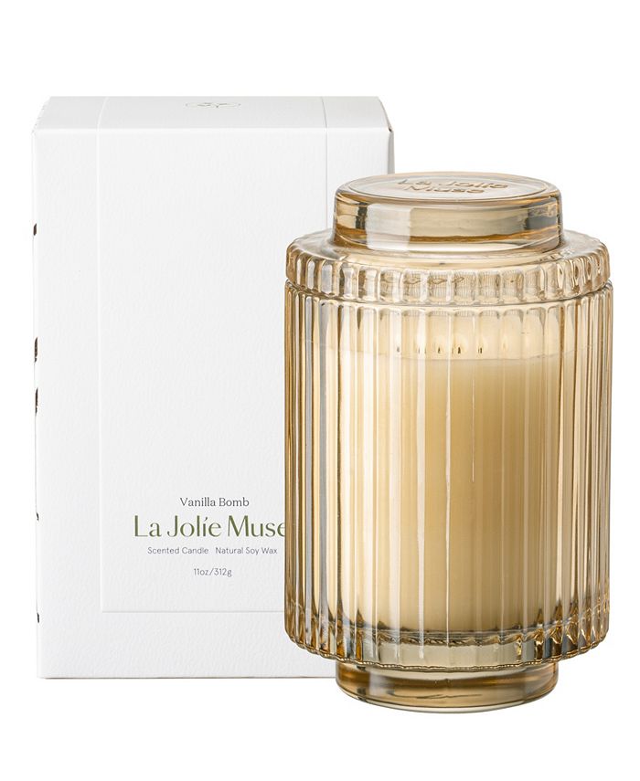 La Jolíe Muse geurkaars in glas Hearth Velvet Flames, kaarsengeschenk voor vrouwen & mannen thuis 55 uur brandduur, 170 g