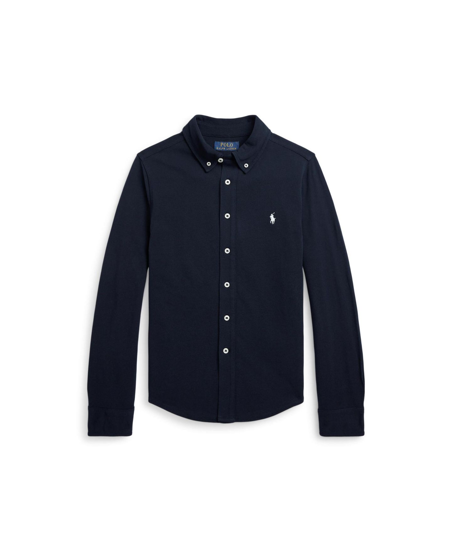 Рубашка Polo Ralph Lauren Featherweight Cotton Mesh Shirt для мальчиков, цвет: Тёмно-синий — фото 4