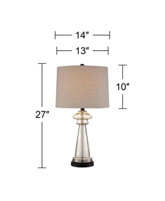 Dalia 27" Tall Traditional Table Lamp Champagne Glass Single Living Room Bedroom Bedside Nightstand House Office