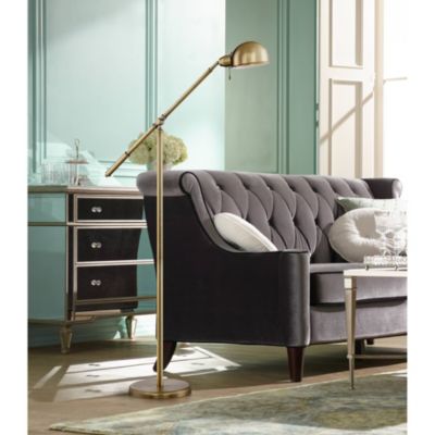 Dawson Traditional Pharmacy Floor Lamp 55" Tall Brass Metal Adjustable Boom Arm Dome Head for Living Room Reading Bedroom Office