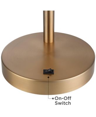 Colborne Modern Mid Century Desk Table Lamp 28" Tall Antique Brass Black with USB Charging Port LED for Bedroom Living Room Bedside Kids