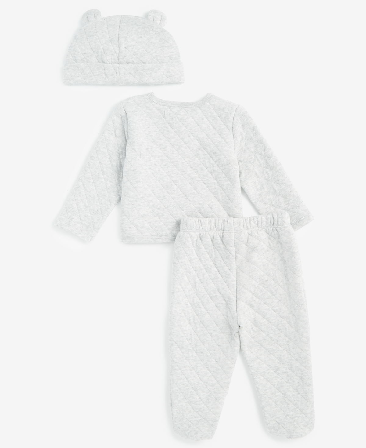 First Impressions Baby Unisex Hat, Cardigan & Pants Set, Created For Macy's In Slate Heather