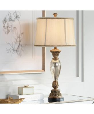 Alsace 32 1/2" Tall Large Traditional End Table Lamp Gold Silver Mercury Glass Single Living Room Bedroom Bedside