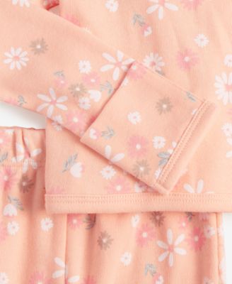 Baby Girls Secret Garden Cotton Hat, Cardigan & Footed Pants, 3 Piece Set, Created for Macy's