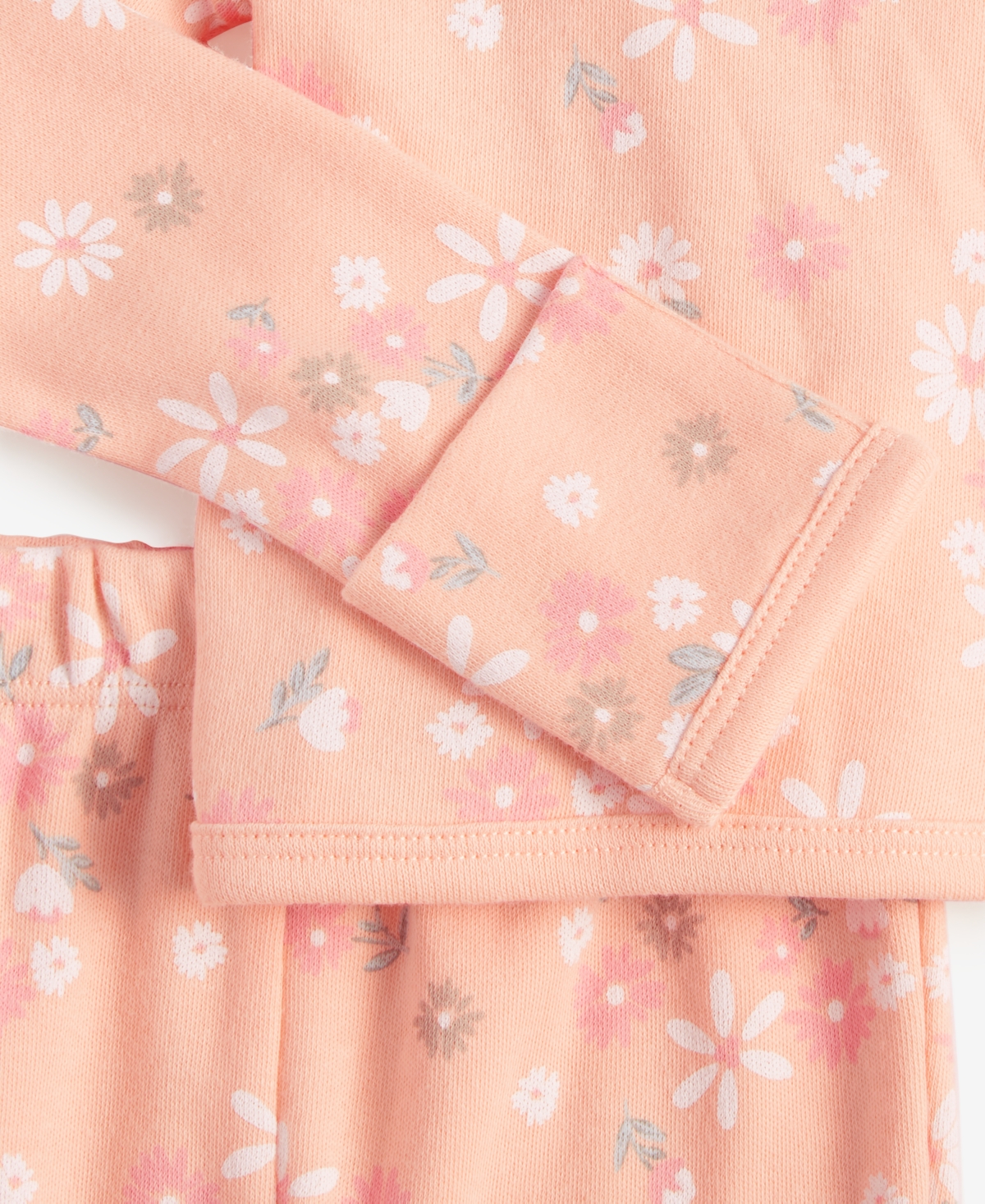 First Impressions Baby Girls Secret Garden Cotton Hat, Cardigan & Footed Pants, 3 Piece Set, Created For Macy's In Iced Peach
