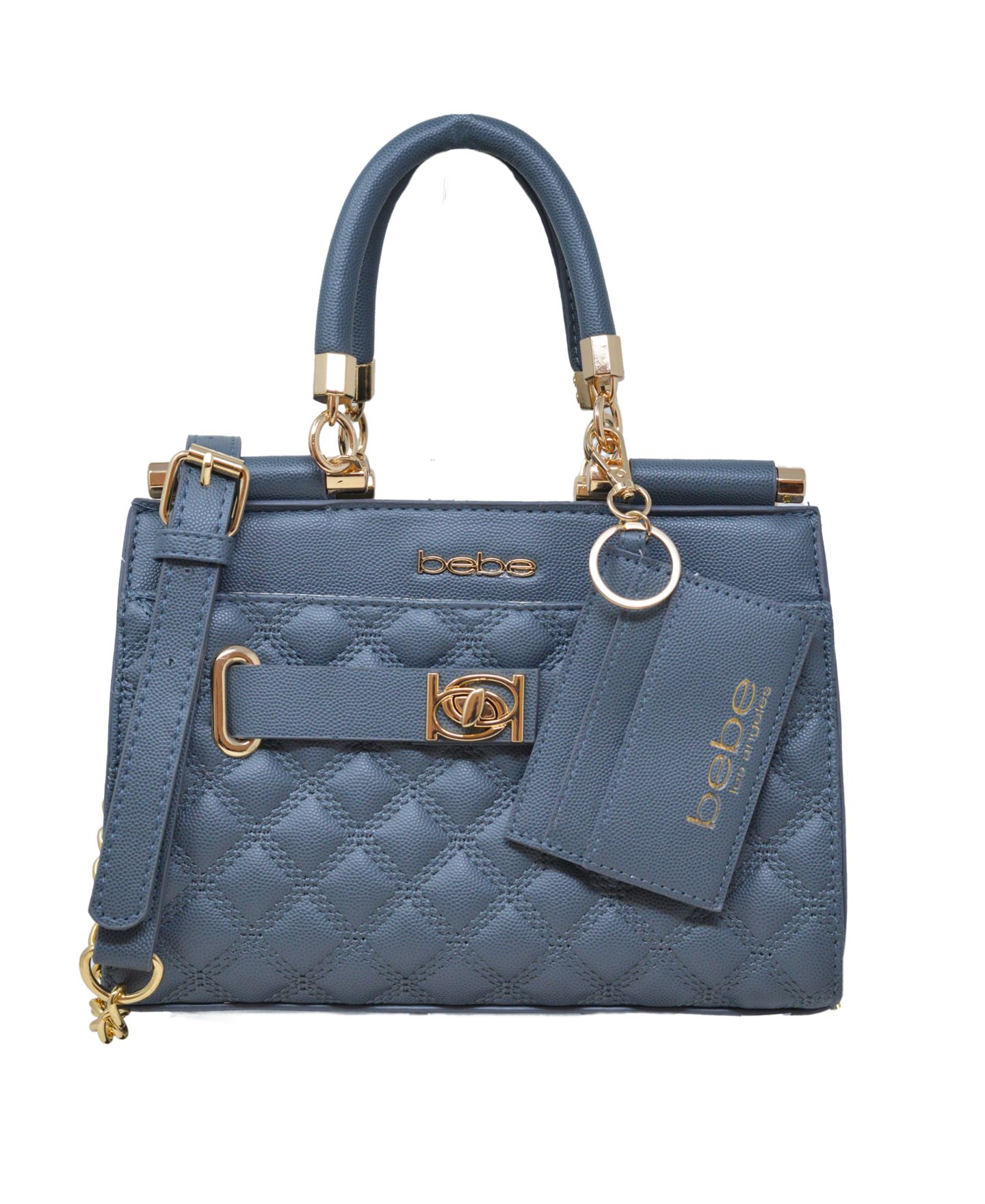 Женская сумка Bebe Alex Quilted Small Satchel with Card Holder, цвет: Серый — фото 1