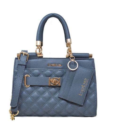 Женская сумка Bebe Alex Quilted Small Satchel with Card Holder, цвет: Серый