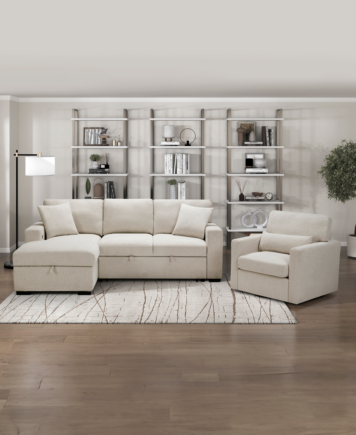 Homelegance White Label Mischa 35" Swivel Chair In Beige