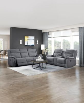 White Label Magnus 75" Double Reclining Love Seat with Center Console