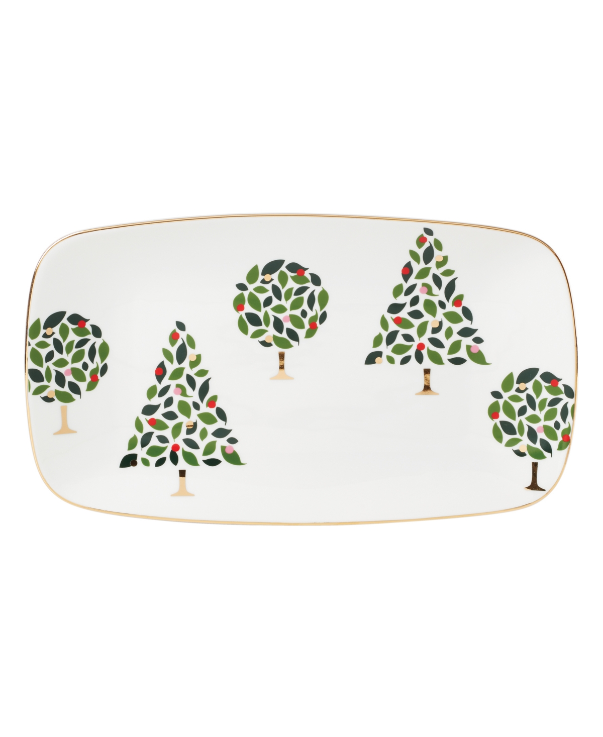 Kate Spade Evergreen Hors D'oeuvres Tray In White And Ivory