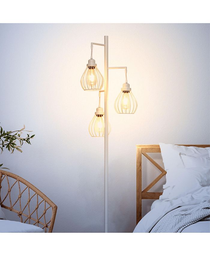 Brightech Teardrop LED Tree Floor Lamp with Metal Cage Shades - Macy's