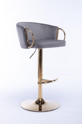 1 PC velvet Chrome Footrest, Adjustable Lifting Bar Stools