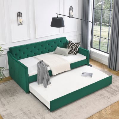 Tufted Twin Daybed with Trundle