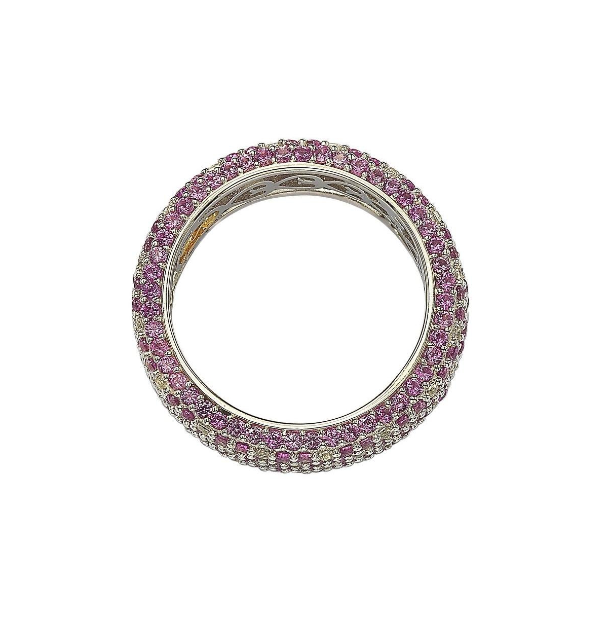 Suzy Levian New YorkSapphire & Lab-Grown White Sapphire Pave Eternity Band Ring in Sterling Silver by Suzy Levian - Pink
