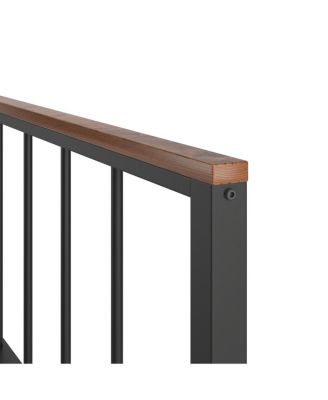 Queen Metal Platform Bed with Headboard and Footboard