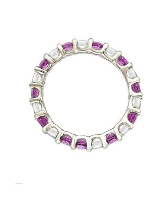 Suzy Levian Sapphire & Created White Sapphire Alternating Eternity Band Ring