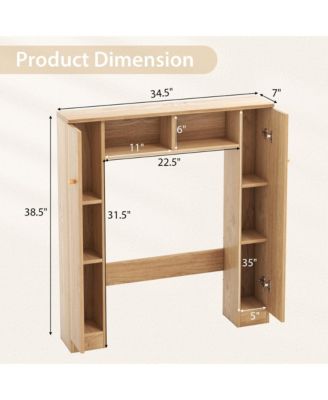 Over The Toilet Storage Cabinet Double Door Bathroom Toilet Storage Organizer