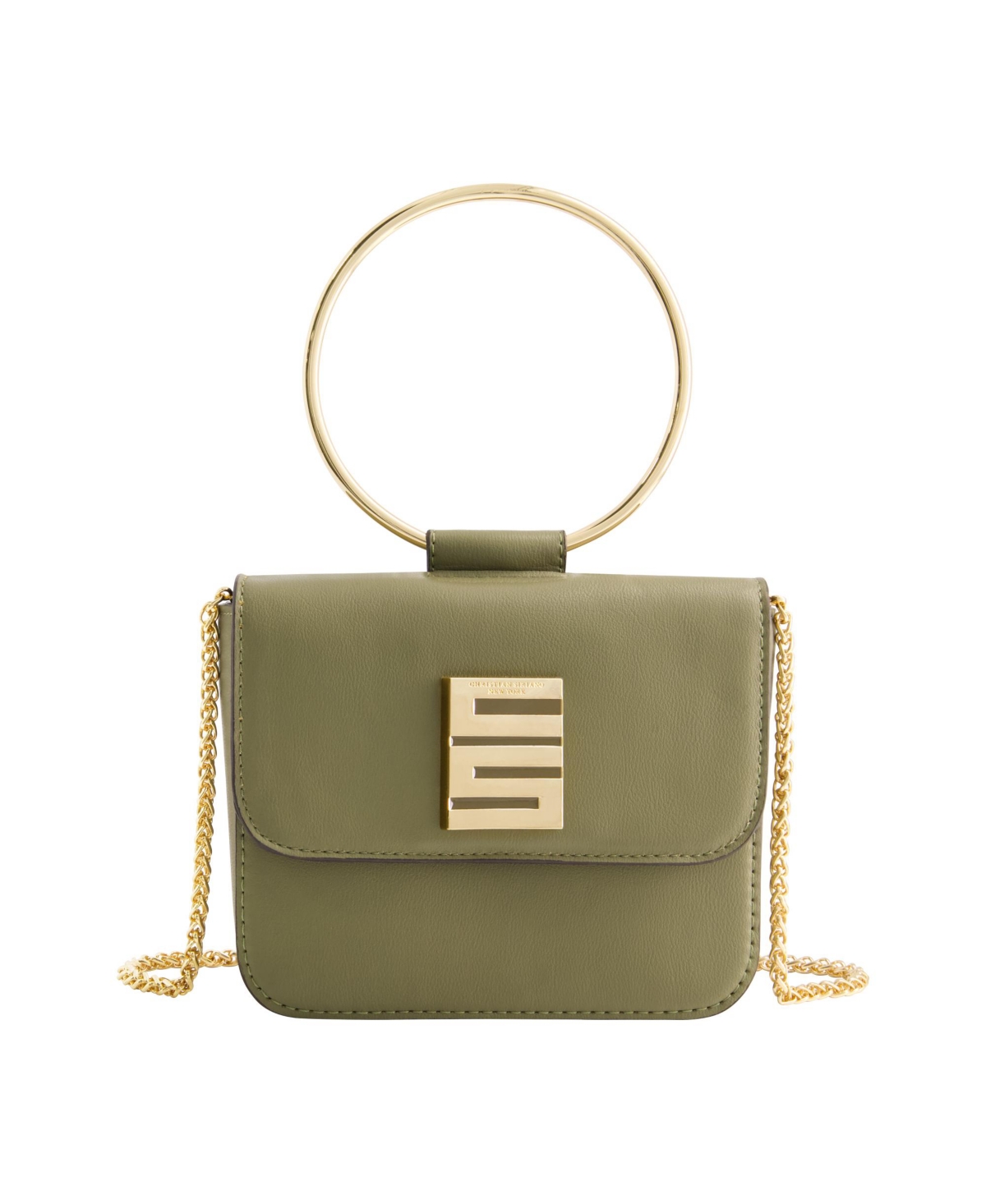 Ring Handle Mini Flap Crossbody - Green