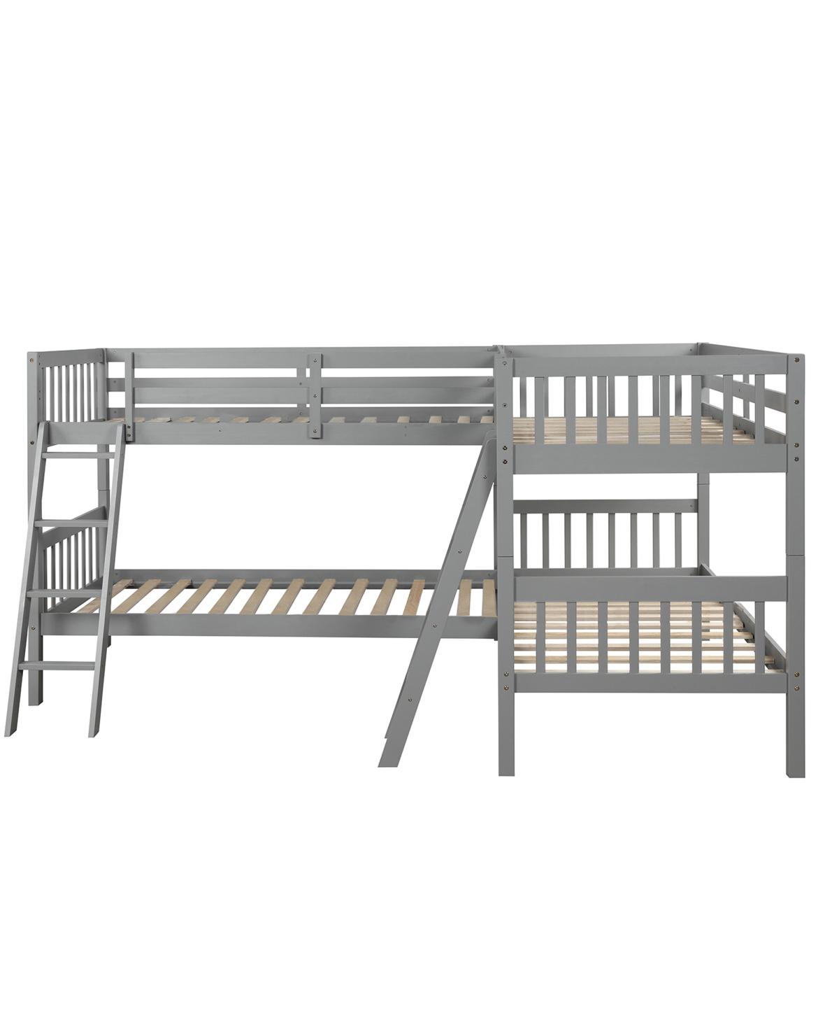 Streamdale Furniture L-Shaped Bunk Bed With Ladder, Twin