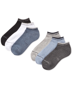 image of Calvin Klein Six-Pack Back Tab Ankle Socks