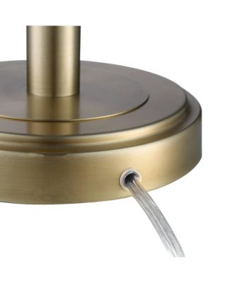 Camile Modern Table Lamps 25" High Set of 2 Brass Metal with USB Charging Port Oatmeal Drum Shade for Bedroom Living Room Bedside Desk