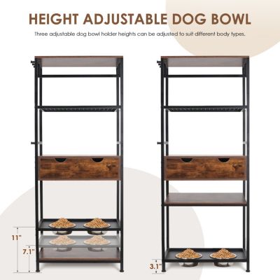 Streamdale Premium Dog Feeding Station with Storage and Adjustable Height