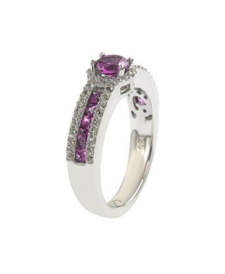 Suzy Levian Sterling Silver Sapphire & Created White Sapphire Multi Set Bridal Ring