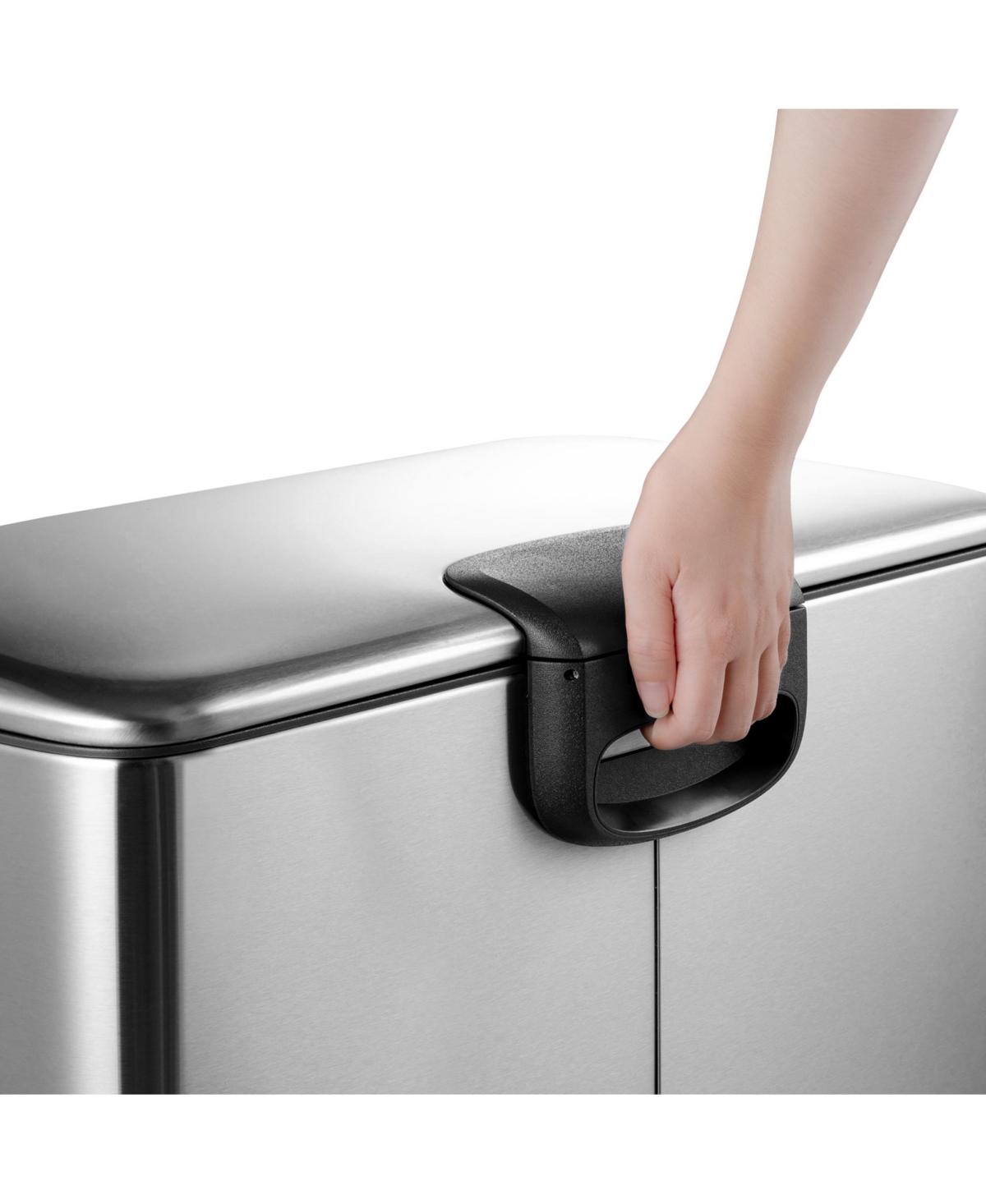 Mega Casa Gallon Trash Can, Gallon Dual Compartment Recycling Step-On Ss Kitchen Trash Can