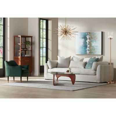 Kinsey Modern Torchiere Floor Lamp 72 1/2" Tall Brass Gold Metal Stone Pattern Crystal Glass Shade for Living Room Office House