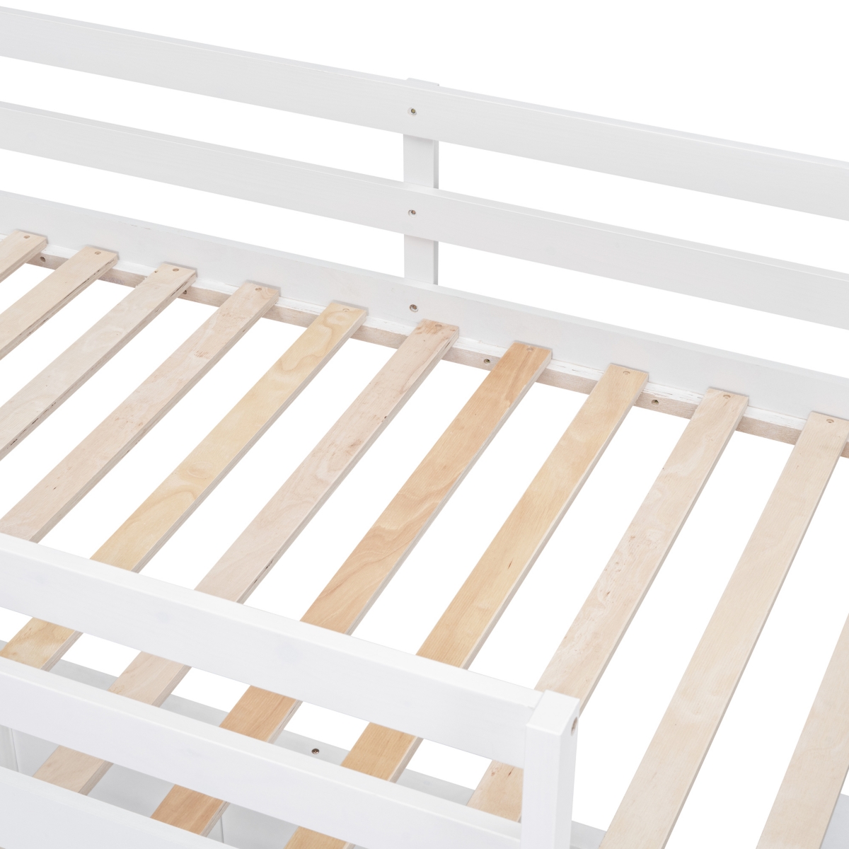 Simplie Fun Twin Over Full Bunk Bed With Desk, White