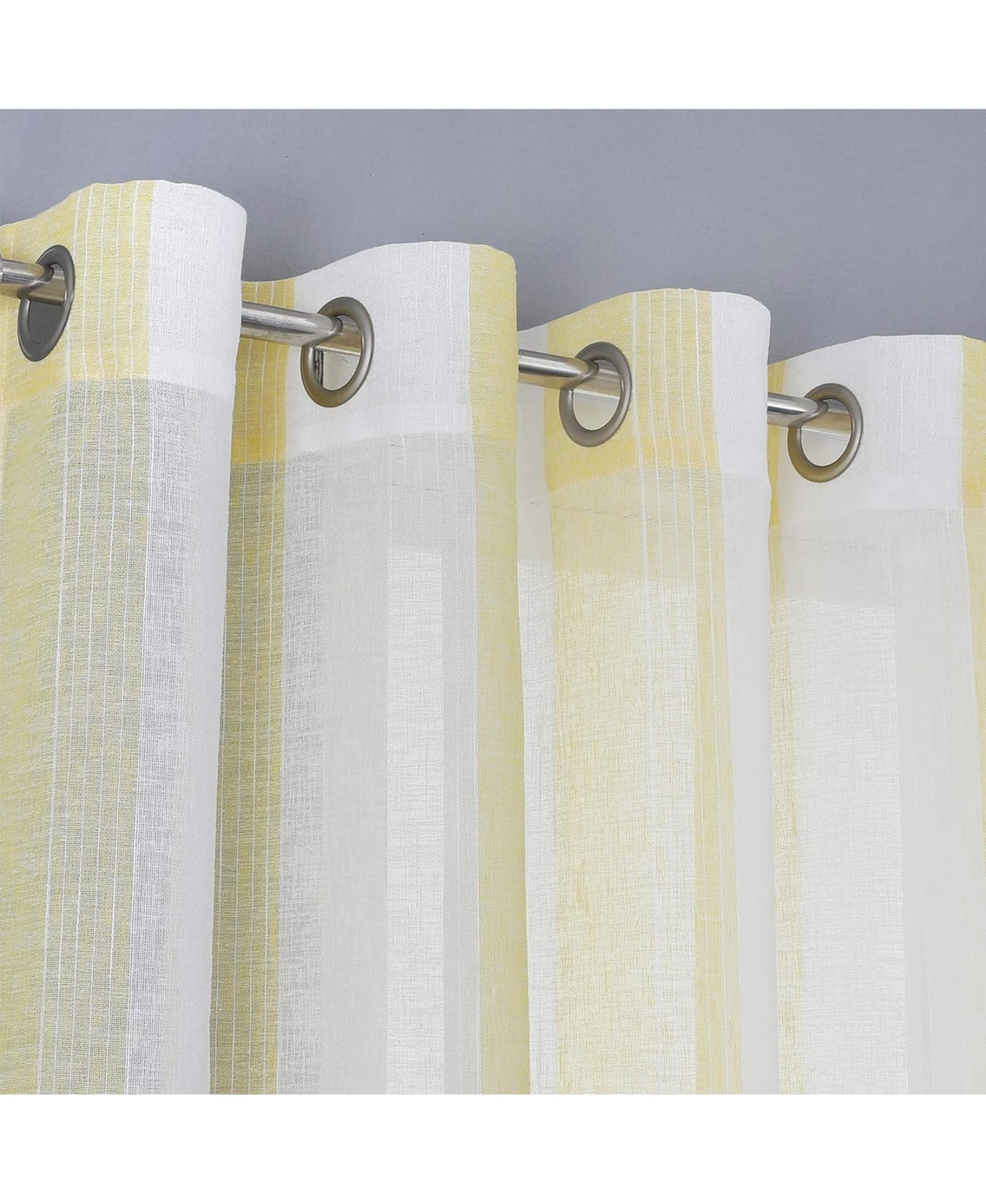 Caromio Yarn-Dyed Vertical Stripe Grommet Voile Sheer Window Curtain Panels, 52