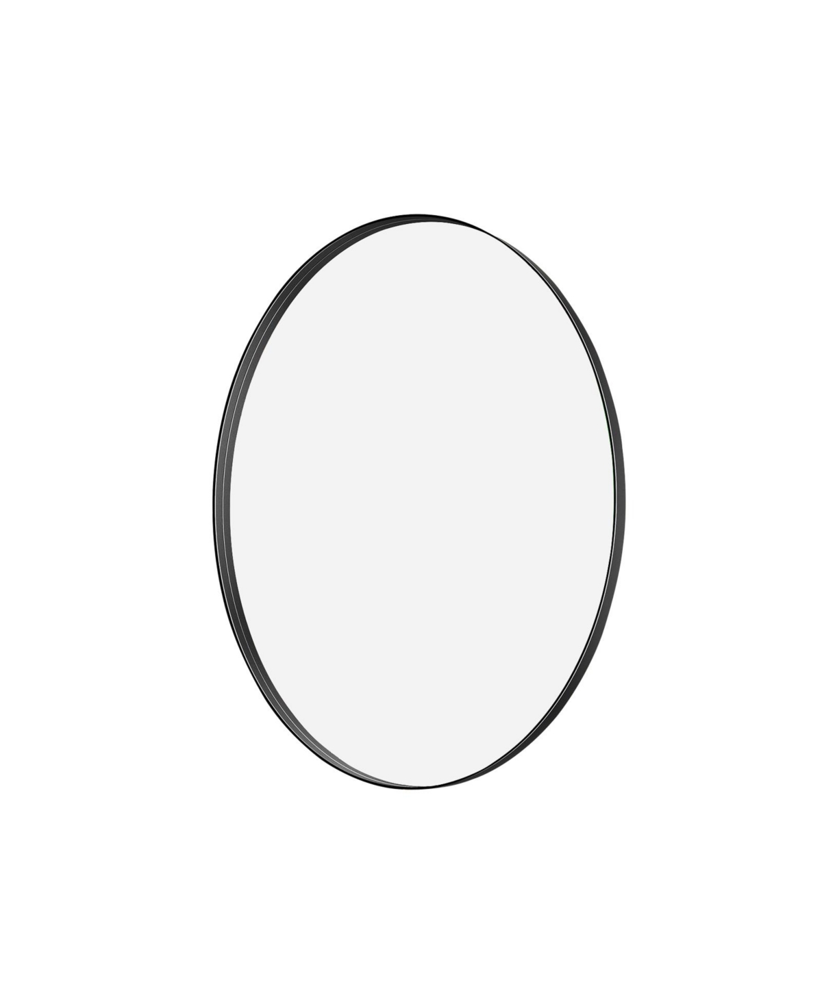 Oval Wall Mounted Mirror 24"x36" in Black - Black