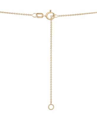 Diamond Pav&eacute; Spike Pendant Necklace (1/10 ct. t.w.) in 10k Yellow or White Gold, 15" + 2" extender, Created for Macy's