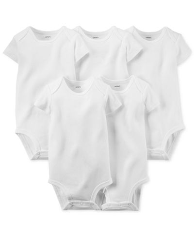 Carter's Baby Boys' or Baby Girls' 5-Pack Solid Bodysuits