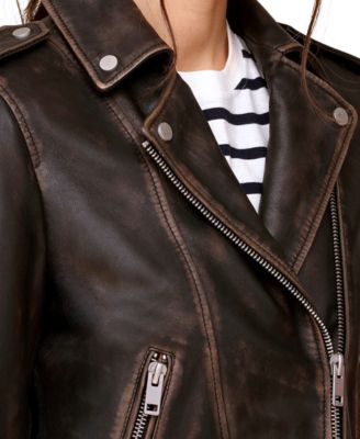 Women's Asymmetric Leather Moto Jacket