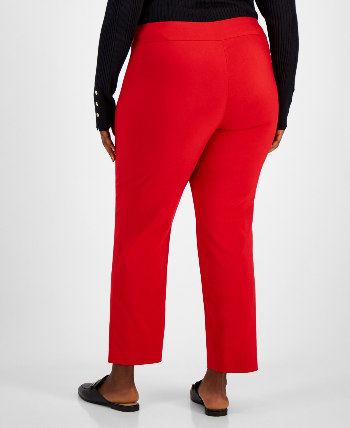 JM COLLECTION PLUS & PETITE PLUS SIZE TUMMY CONTROL PULL-ON SLIM-LEG PANTS, EXCLUSIVELY AT MACY'S 