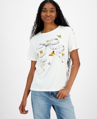 Grayson Threads, The Label Juniors' Bow Graphic-Print T-Shirt - Macy's
