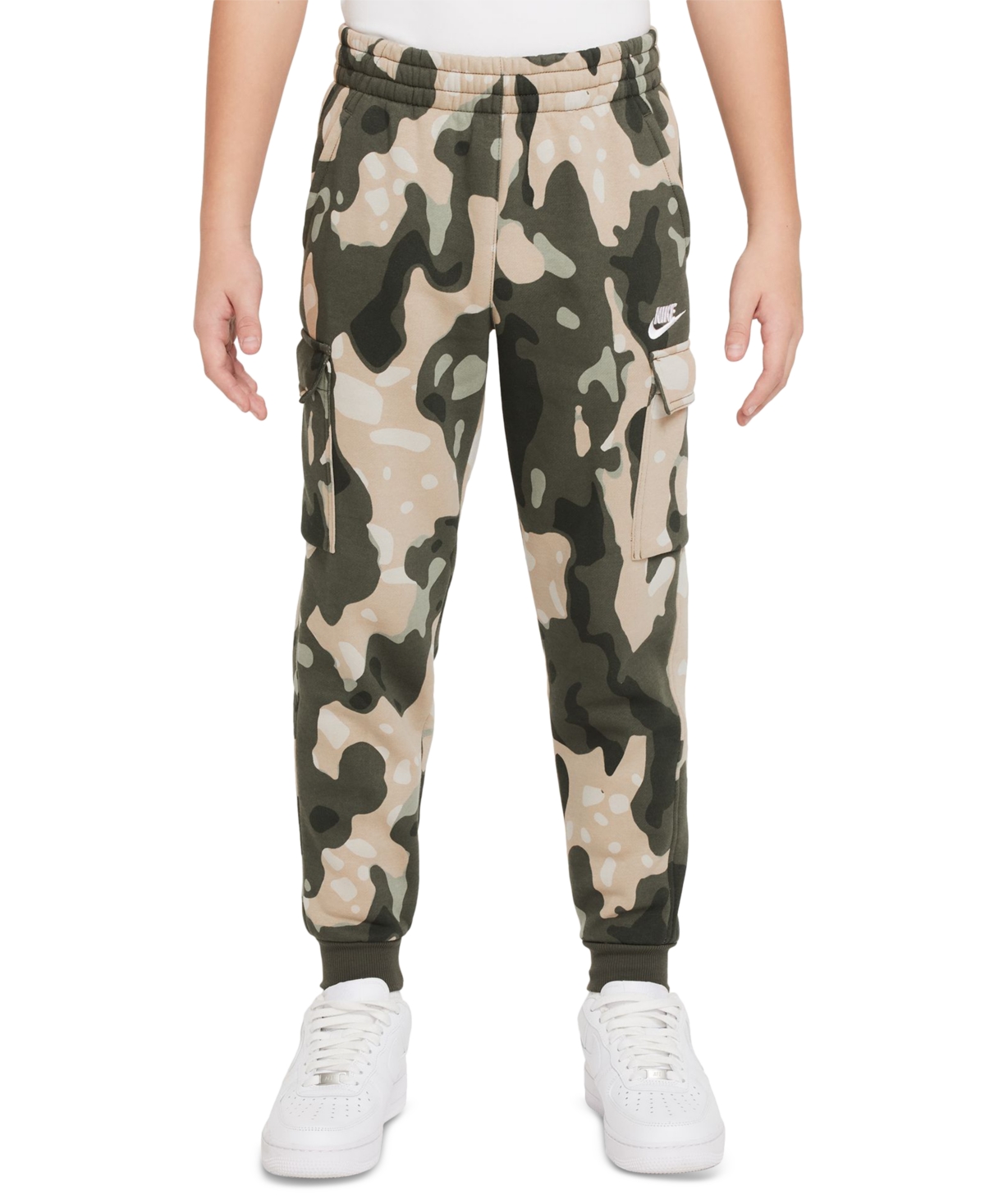 Nike Big Kids Club Fleece Cargo Pants -white