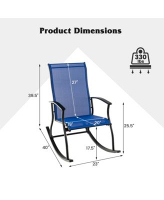 2 Pieces Outdoor Rocking Chairs with Breathable Backrest