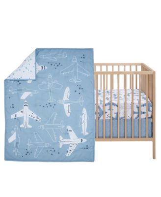 Little Aviator 3-Piece Airplane Nursery Baby Crib Bedding Set