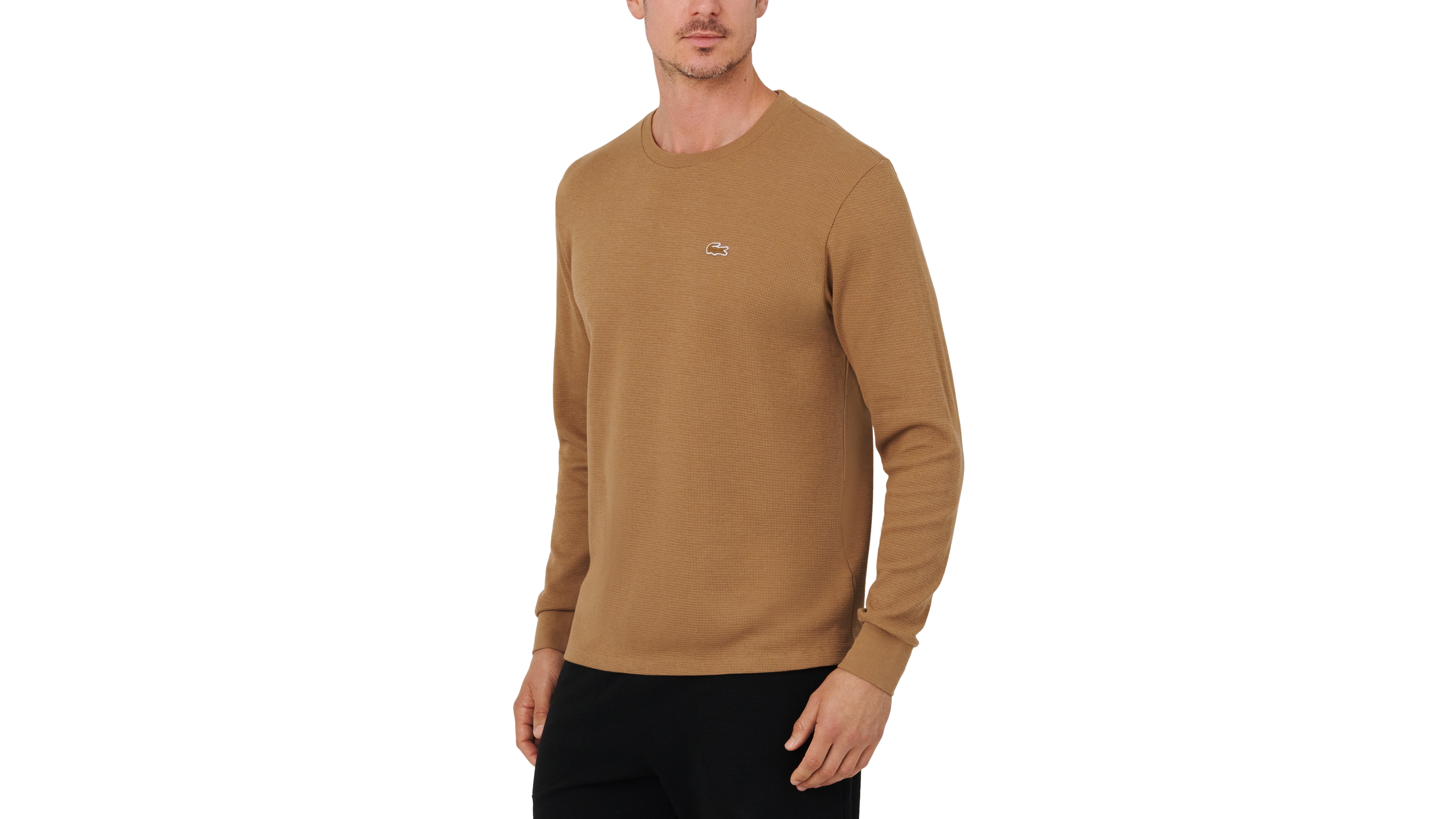 Lacoste Men's Waffle-Knit Thermal Sleep Shirt