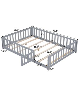 Montessori Floor Bed for Toddlers: Grey Wood